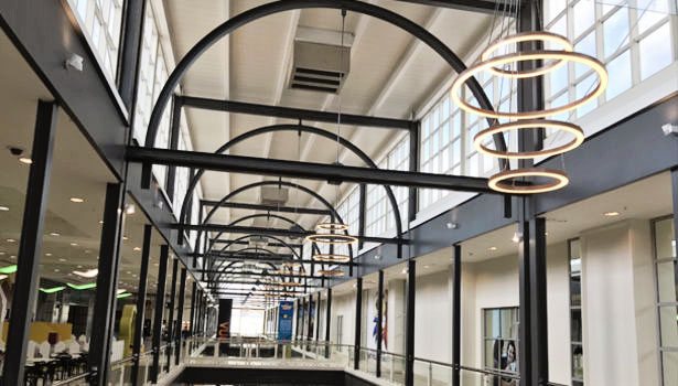 Lighting before lighting upgrade at Livingston Designer Village