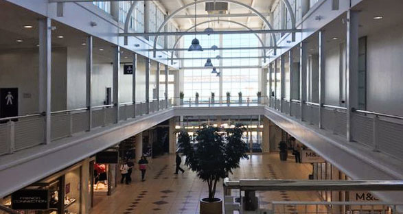 Lighting before lighting upgrade at Livingston Designer Village