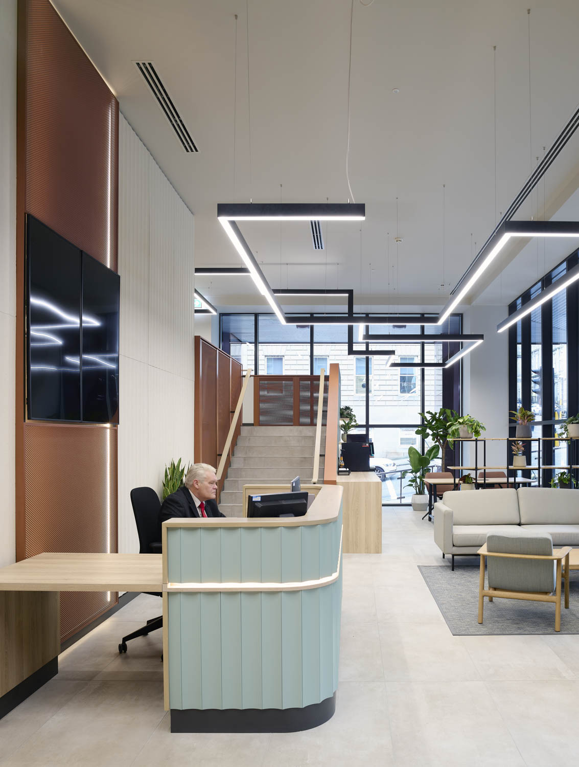 Feature Lighting for Reception Refurbishment at 155 St Vincent St Glasgow